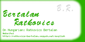 bertalan ratkovics business card